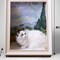 Cypress Fields Oil Painting Cat Scratch Board Luxury Cat Tree Toy 16.92"x12.60"x20.86"